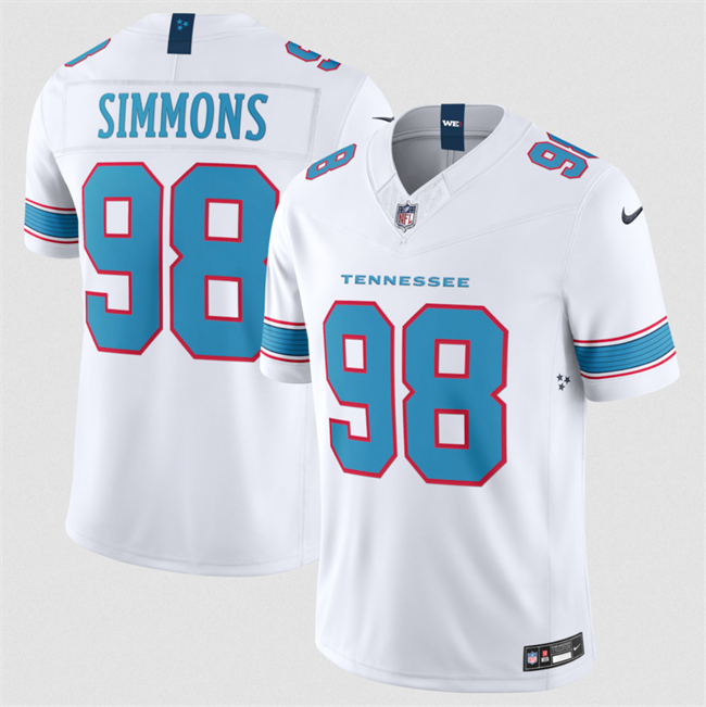 Men's Tennessee Titans #98 Jeffery Simmons White 2026 F.U.S.E. Vapor Limited Stitched Football Jersey